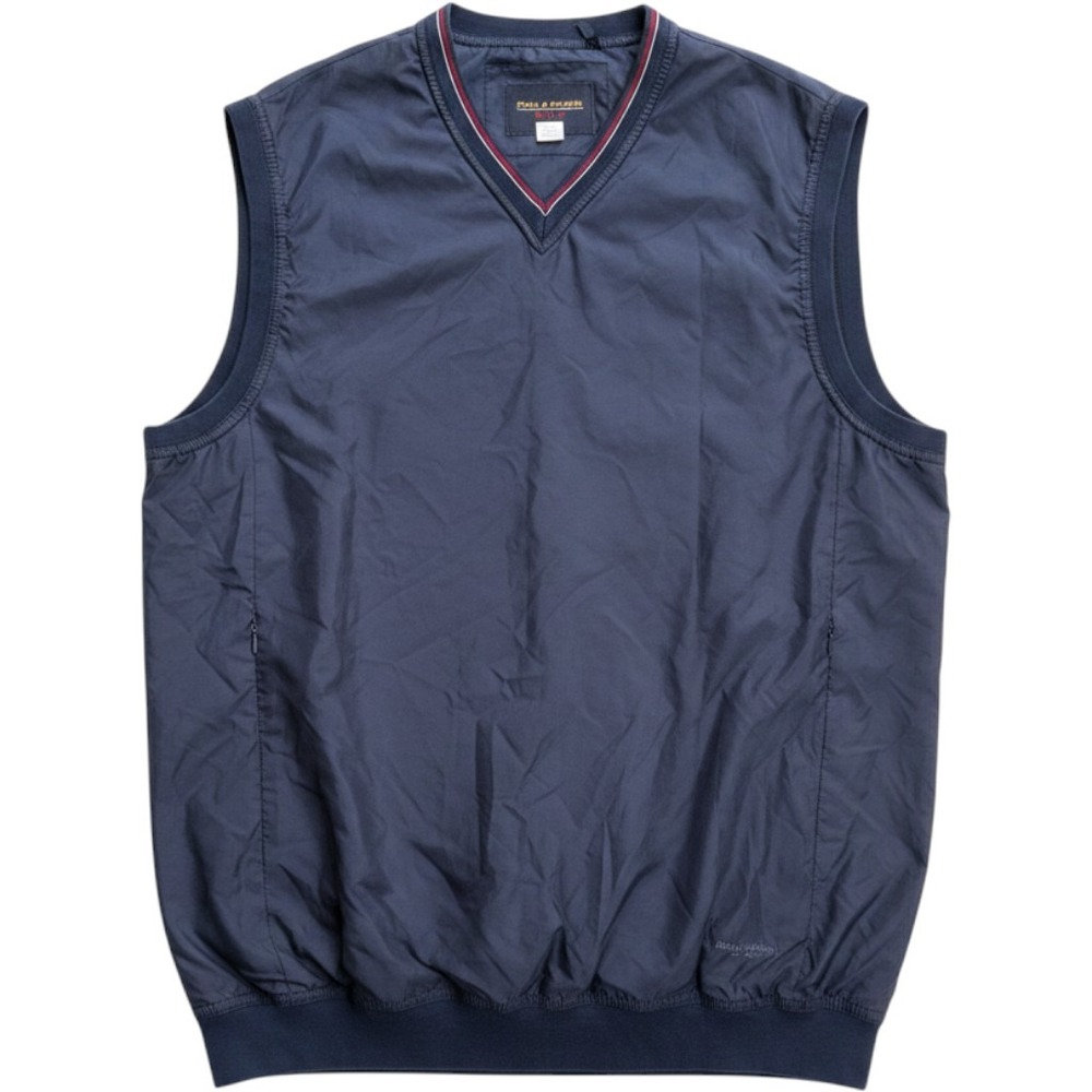 Paul and Shark Mens Golf Wind Vest V Neck Nylon Zip Pockets Made in Italy XXL